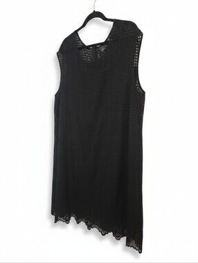 Black Sleeveless Lace Shift Dress